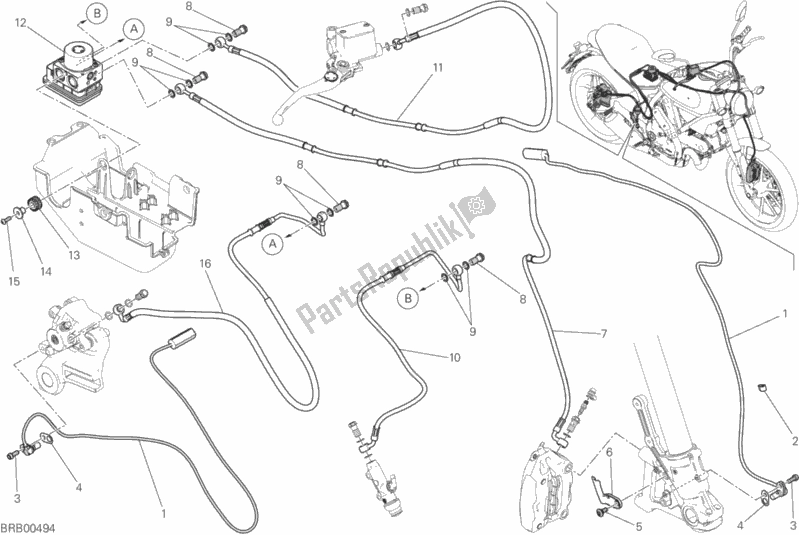 Todas as partes de Sistema De Freio Antitravamento (abs) do Ducati Scrambler Italia Independent USA 803 2016
